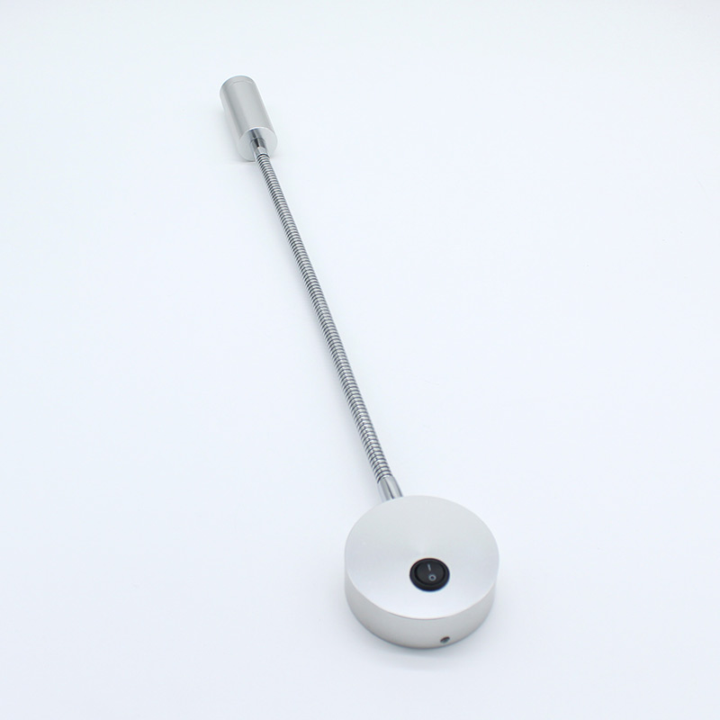 R21016C-XK-R房车led阅读灯，带按键开关金属软管壁灯床头灯蛇形灯